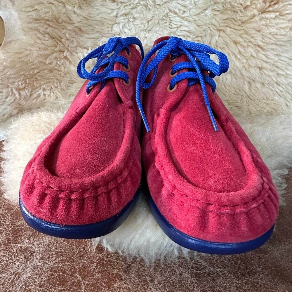 SAS Bounce Siesta Walking Shoes Sneakers Womens Blue red suede Leather sz 9 1/2 - Picture 7 of 12